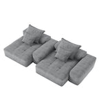 Canapé modulaire 4 places en chenille, capitonné et scintillant, base antidérapante, 113,39 $