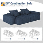 Canapé modulaire 4 places en chenille, capitonné et scintillant, base antidérapante, 113,39 $