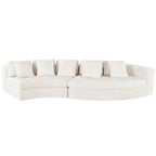 Canapé modulaire 115.7 Pure Foam, ensemble de 2 pièces avec 5 coussins, 4 places, tissu chenille jacquard, design incurvé