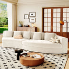 Canapé modulaire 115.7 Pure Foam, ensemble de 2 pièces avec 5 coussins, 4 places, tissu chenille jacquard, design incurvé