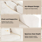 Canapé modulaire 115.7 Pure Foam, ensemble de 2 pièces avec 5 coussins, 4 places, tissu chenille jacquard, design incurvé