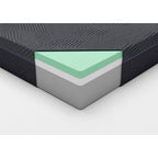 Matelas double 11 pouces en mousse à mémoire de forme infusée de gel au thé vert, gris, dans une boîte