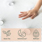 Matelas hybride matelassé rafraîchissant Comfort Support de 12 pouces, ressorts ensachés pour une isolation optimale des mouvements, soutien des bords, Queen, blanc