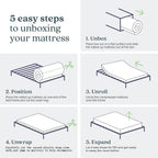 Matelas en mousse à mémoire de forme avec gel rafraîchissant (25 cm) / Mousse à gel rafraîchissante / Soulagement de la pression / Certifié CertiPUR-US / Lit-en-boîte
