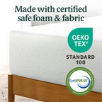 Matelas en mousse à mémoire de forme au thé vert 12 pouces, sans fibre de verre, support breveté sur mesure, base en mousse robuste, lit-en-boîte, très grand lit
