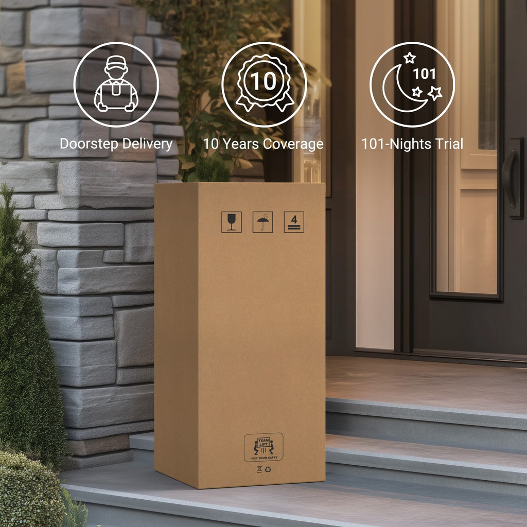 Matelas hybride à ressorts ensachés en mousse à mémoire de forme de 12 pouces - Blanc