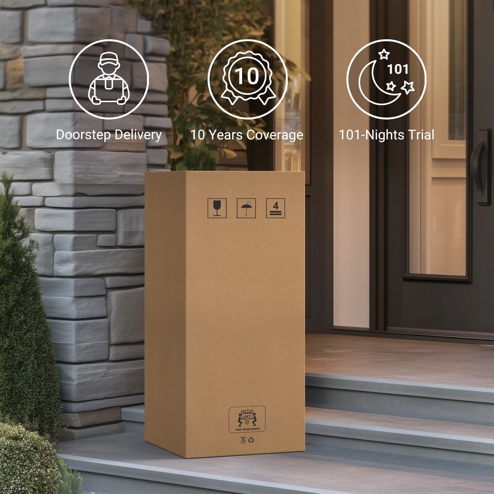 Matelas hybride à ressorts ensachés en mousse à mémoire de forme de 12 pouces - Blanc