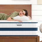 Matelas hybride King size de 12 pouces dans une boîte, mousse à mémoire de forme rafraîchissante, ressorts ensachés, isolation des mouvements, luxe
