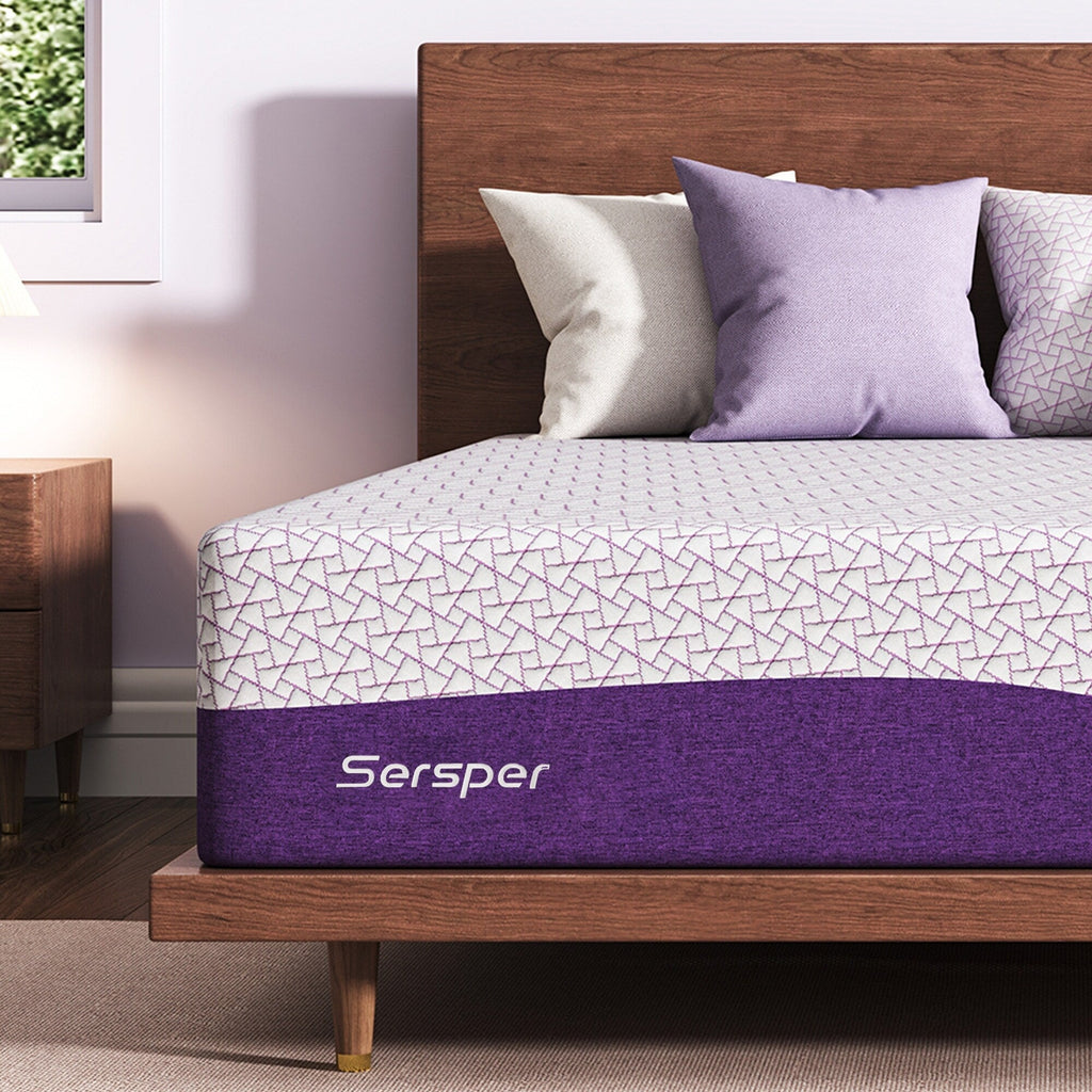 Matelas en mousse viscoélastique de 30,5 cm (12 pouces) mi-ferme avec gel cuivré pour soulager le dos et la pression - Certifié CertiPUR-US