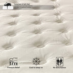 Matelas hybride à ressorts ensachés, fermeté moyenne, 12 pouces, avec plateau-coussin, isolation des mouvements et soutien durable, lit dans une boîte