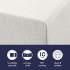 Matelas en mousse à mémoire de forme de 12 pouces par Crown Comfort