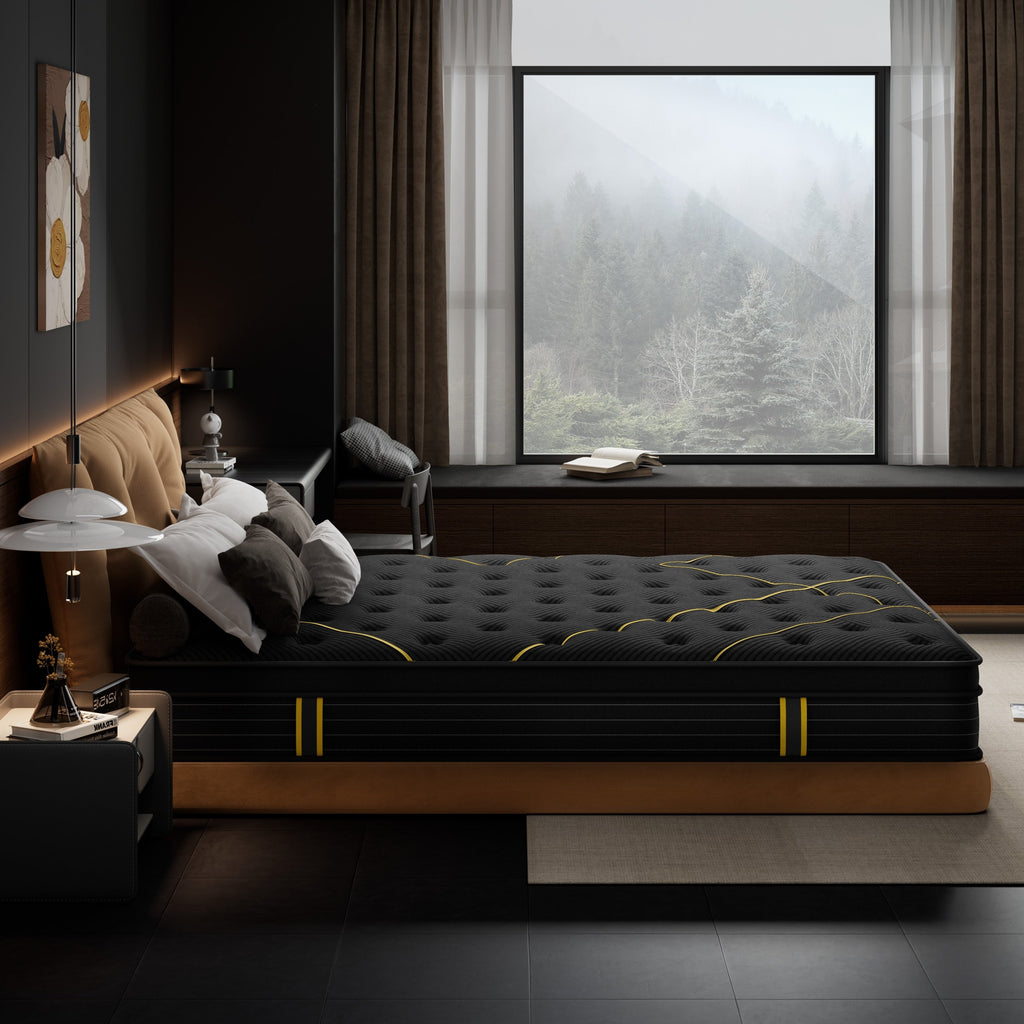 Matelas hybride en mousse à mémoire de forme avec gel de 12 pouces et ressorts ensachés