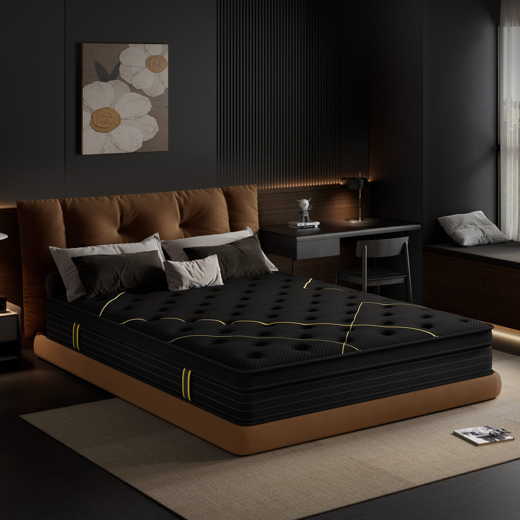 Matelas hybride en mousse à mémoire de forme avec gel de 12 pouces et ressorts ensachés