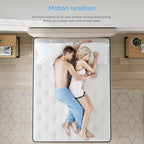 Matelas hybride 12 pouces dans une boîte avec mousse à mémoire de forme en gel, soulagement des douleurs dorsales et refroidissement, soutien moyennement ferme