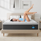 Matelas hybride 12 pouces dans une boîte avec mousse à mémoire de forme en gel, soulagement des douleurs dorsales et refroidissement, soutien moyennement ferme