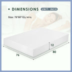 Matelas en mousse à mémoire de forme infusée de gel de 12 po