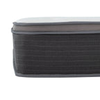 Matelas hybride à ressorts ensachés King Size de 12 po, matelas moelleux en mousse viscoélastique avec plateau Euro, blanc/gris