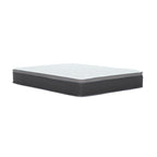 Matelas hybride à ressorts ensachés King Size de 12 po, matelas moelleux en mousse viscoélastique avec plateau Euro, blanc/gris