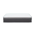 Matelas hybride à ressorts ensachés King Size de 12 po, matelas moelleux en mousse viscoélastique avec plateau Euro, blanc/gris