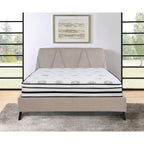 Matelas Eastern King de 12 pouces, matelas hybride matelassé hautement respirant, blanc, matelas en mousse moelleuse dans une boîte
