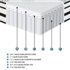 Matelas Eastern King de 12 pouces, matelas hybride matelassé hautement respirant, blanc, matelas en mousse moelleuse dans une boîte