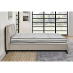 Matelas Eastern King de 12 pouces, matelas hybride matelassé hautement respirant, blanc, matelas en mousse moelleuse dans une boîte