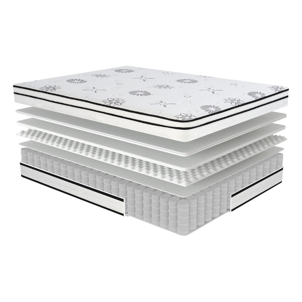 Matelas Eastern King de 12 pouces, matelas hybride matelassé hautement respirant, blanc, matelas en mousse moelleuse dans une boîte