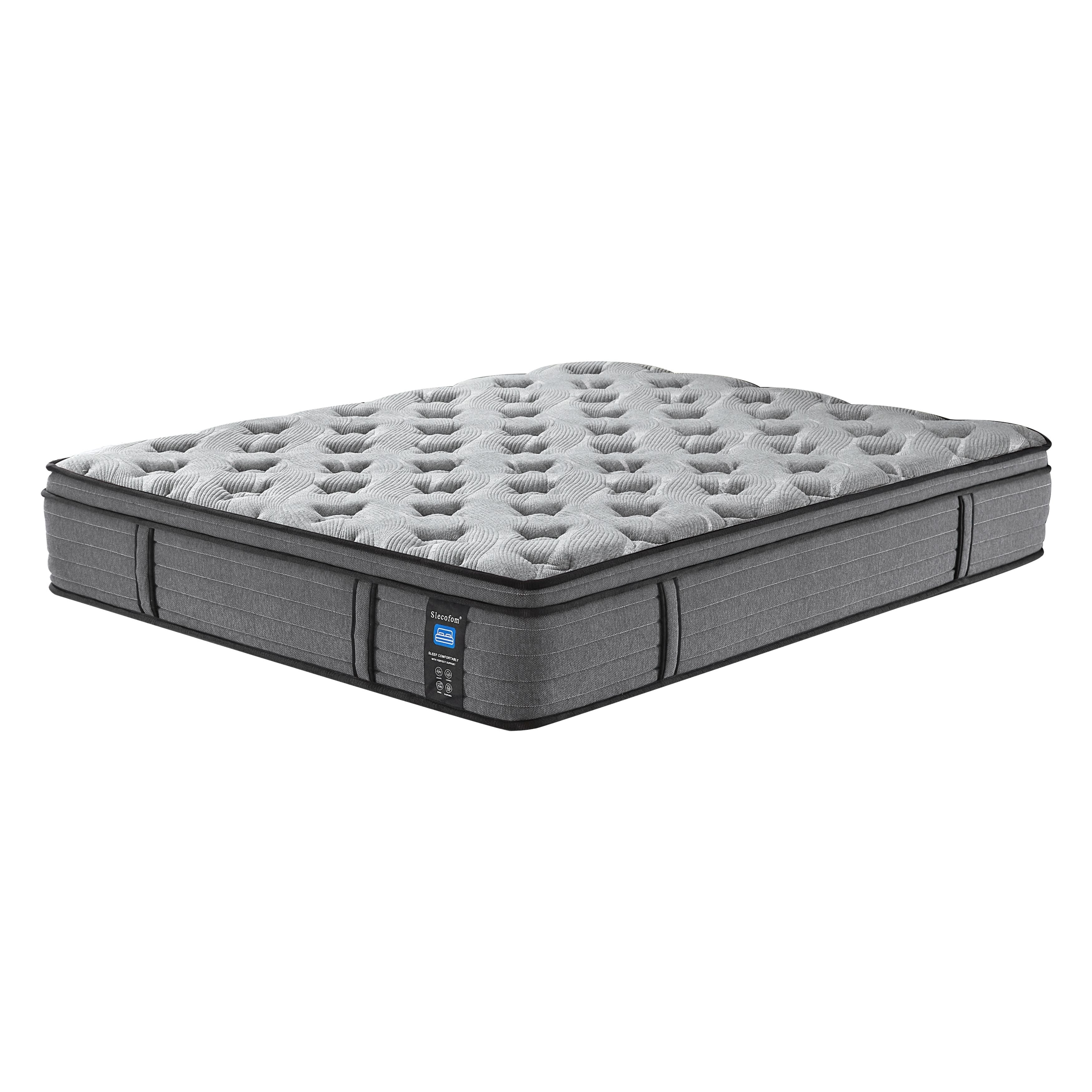 Matelas hybride moyen Euro Top de 12 pouces, matelas en mousse à mémoire de forme dans une boîte