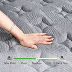 Matelas hybride moyen Euro Top de 12 pouces, matelas en mousse à mémoire de forme dans une boîte