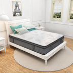 Matelas hybride en mousse à mémoire de forme ferme Euro Top de 12 pouces, livré dans une boîte