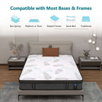 Matelas hybride en mousse à mémoire de forme ferme Euro Top de 12 pouces