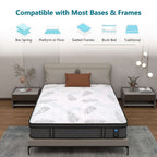 Matelas hybride en mousse à mémoire de forme ferme Euro Top de 12 pouces