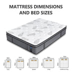 Matelas hybride en mousse à mémoire de forme ferme Euro Top de 12 pouces