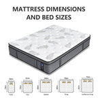 Matelas hybride en mousse à mémoire de forme ferme Euro Top de 12 pouces