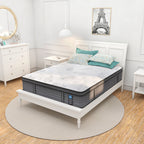 Matelas hybride en mousse à mémoire de forme ferme Euro Top de 12 pouces, livré dans une boîte