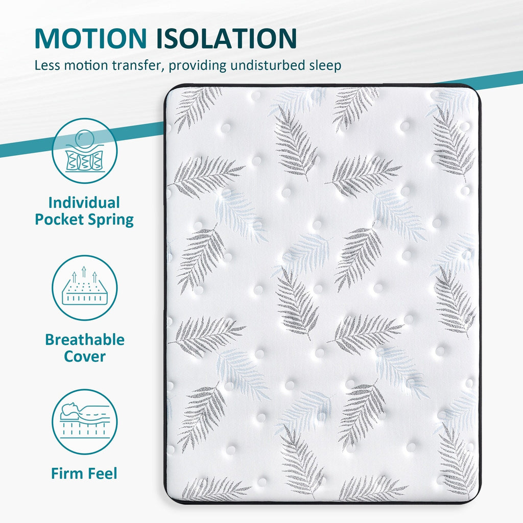 Matelas hybride en mousse à mémoire de forme ferme Euro Top de 12 pouces, livré dans une boîte