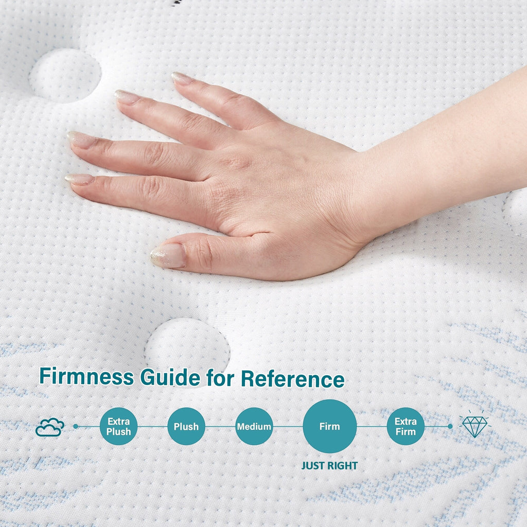 Matelas hybride en mousse à mémoire de forme ferme Euro Top de 12 pouces, livré dans une boîte