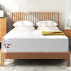 Matelas hybride en mousse et ressorts de 12 pouces, fermeté moyenne, soutien durable, lit dans une boîte