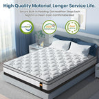 Matelas hybride King size de 12 pouces dans une boîte, mousse à mémoire de forme infusée de gel rafraîchissant et matelas à ressorts ensachés, fermeté moyenne, 76 x 80 pouces