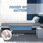 Matelas hybride King size de 12 pouces dans une boîte, mousse à mémoire de forme infusée de gel rafraîchissant et matelas à ressorts ensachés, fermeté moyenne, 76 x 80 pouces