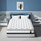 Matelas hybride King size de 12 pouces dans une boîte, mousse à mémoire de forme infusée de gel rafraîchissant et matelas à ressorts ensachés, fermeté moyenne, 76 x 80 pouces