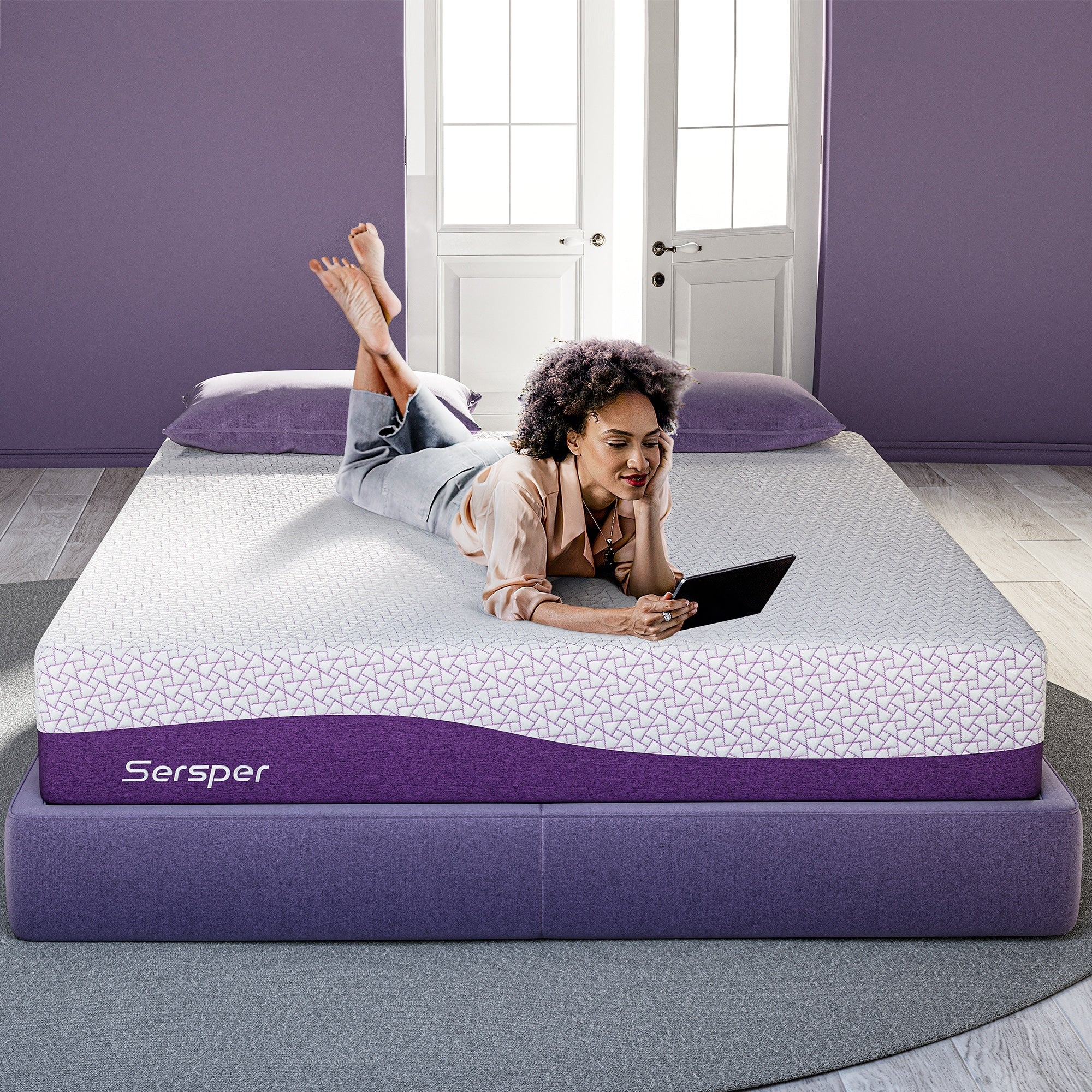 Matelas de luxe en mousse à mémoire de forme mi-ferme de 12 pouces, matelas Queen/King en option