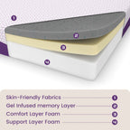 Matelas de luxe en mousse à mémoire de forme mi-ferme de 12 pouces, matelas Queen/King en option