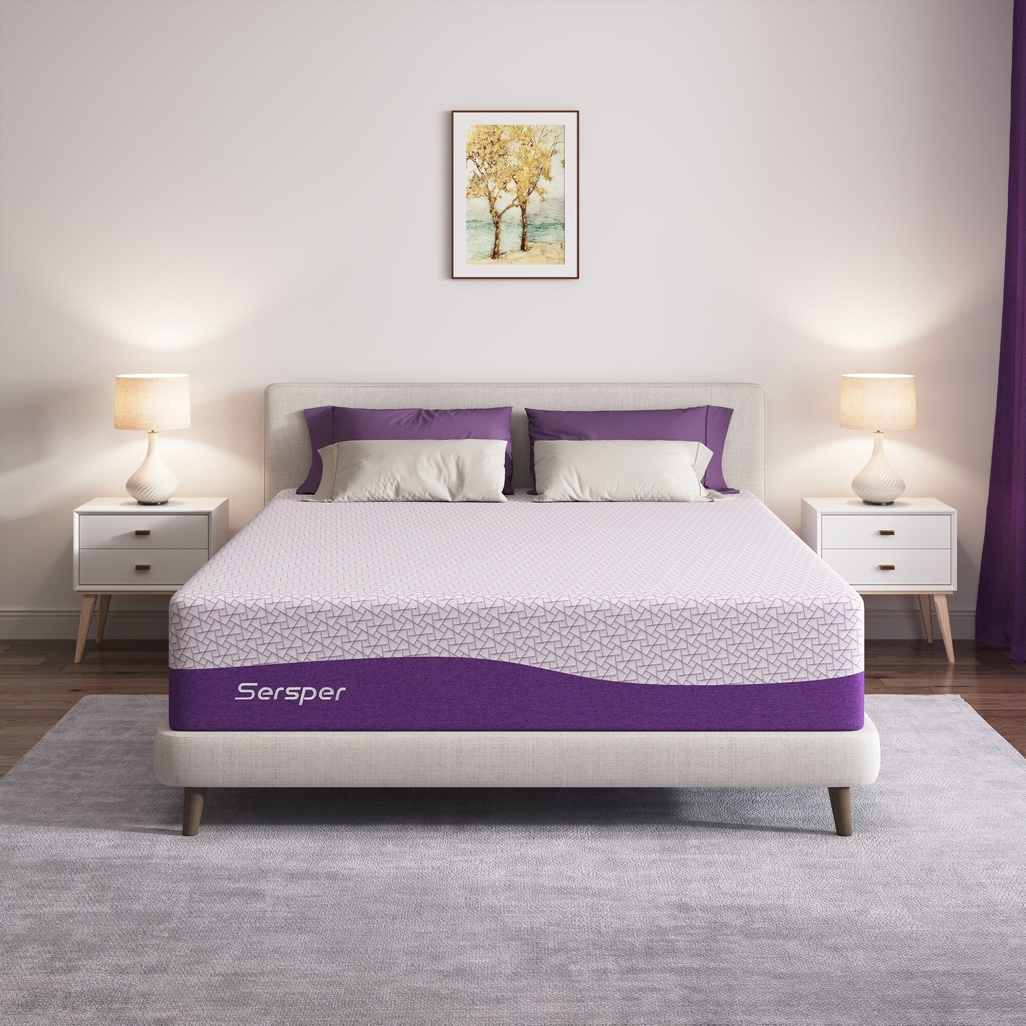 Matelas de luxe en mousse à mémoire de forme mi-ferme de 12 pouces, matelas Queen/King en option