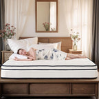 Matelas à ressorts ensachés indépendant en mousse à mémoire de forme de 12 pouces de taille moyenne, livré dans une boîte