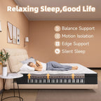 Matelas hybride double en mousse à mémoire de forme de 12 pouces, format moyen, livré dans une boîte