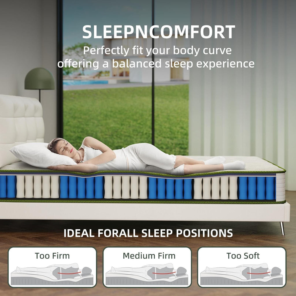 Matelas hybride en mousse à mémoire de forme de 12 pouces dans une boîte