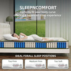 Matelas hybride en mousse à mémoire de forme de 12 pouces dans une boîte