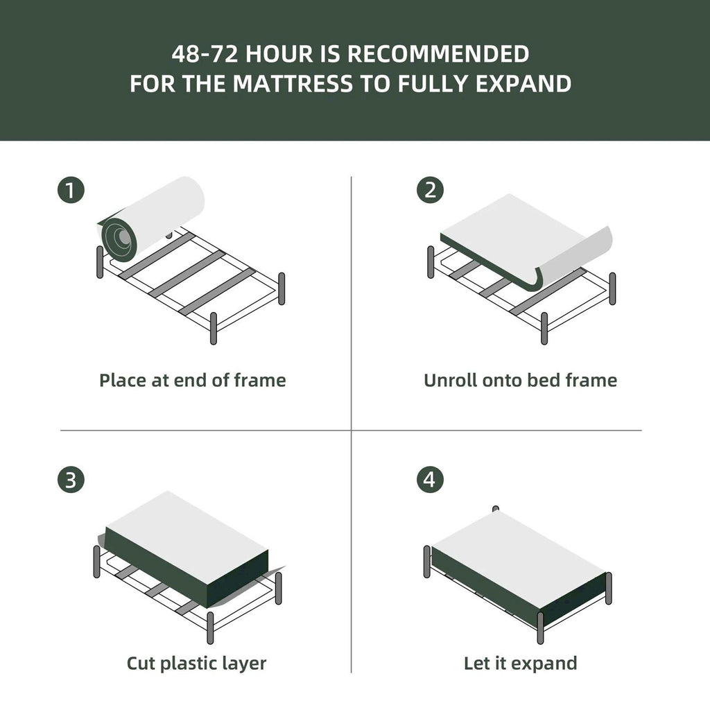 Matelas hybride en mousse à mémoire de forme de 12 pouces dans une boîte