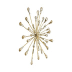 Décoration murale en métal doré et perles transparentes de 12,5 diamètres